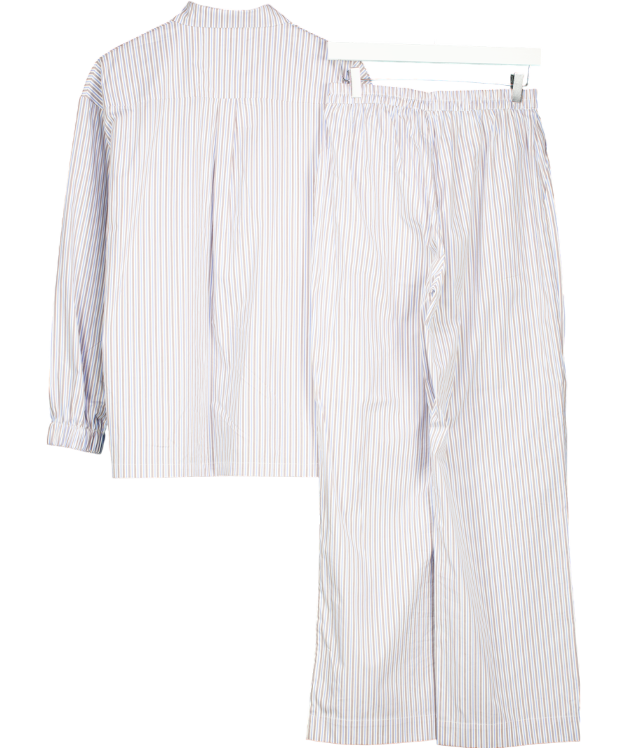 Hosbjerg Blue Ollie Stripe Shirt & Trouser Pyjama Set UK M