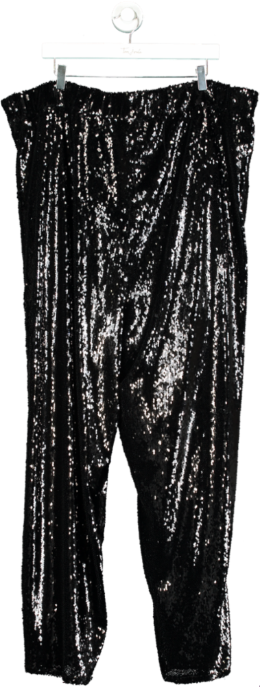 River Island Black Sequin Trousers UK 24