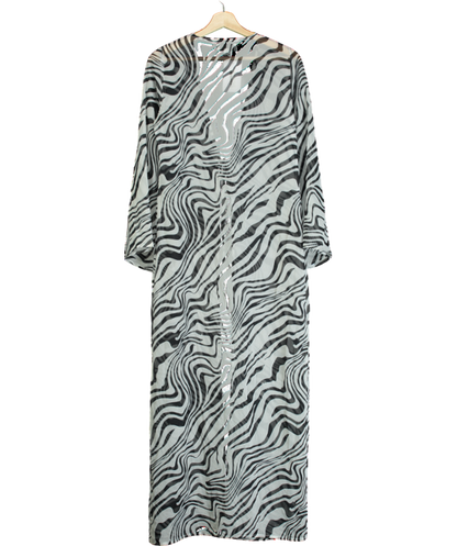 Aria Cove White Leopard Beach Cover Up UK 8