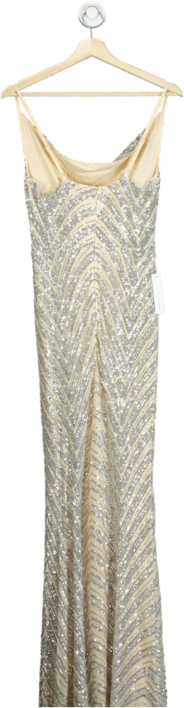 Lipsy Neutral Sequin Paige Dress UK 8