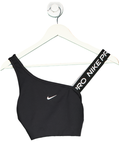 Nike Black Swoosh Asymmetrical Padded Sports Bra UK M