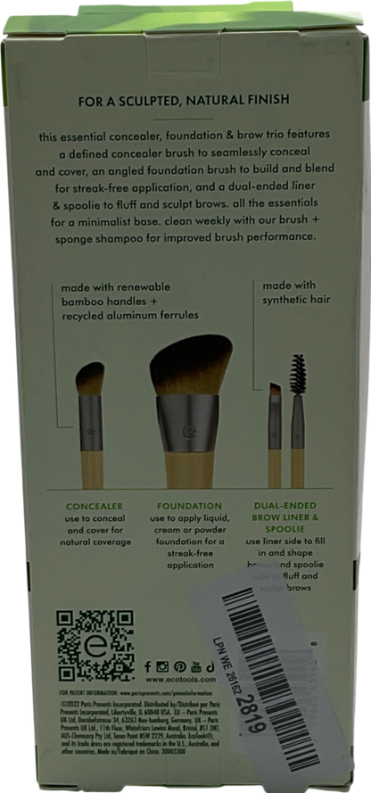 eco tool Sculpt Trio, Makeup Brushes For Foundation, Concealer, & Brows One size