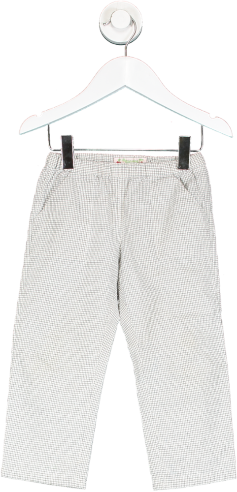 Bonpoint White Checked Trousers 3 Years