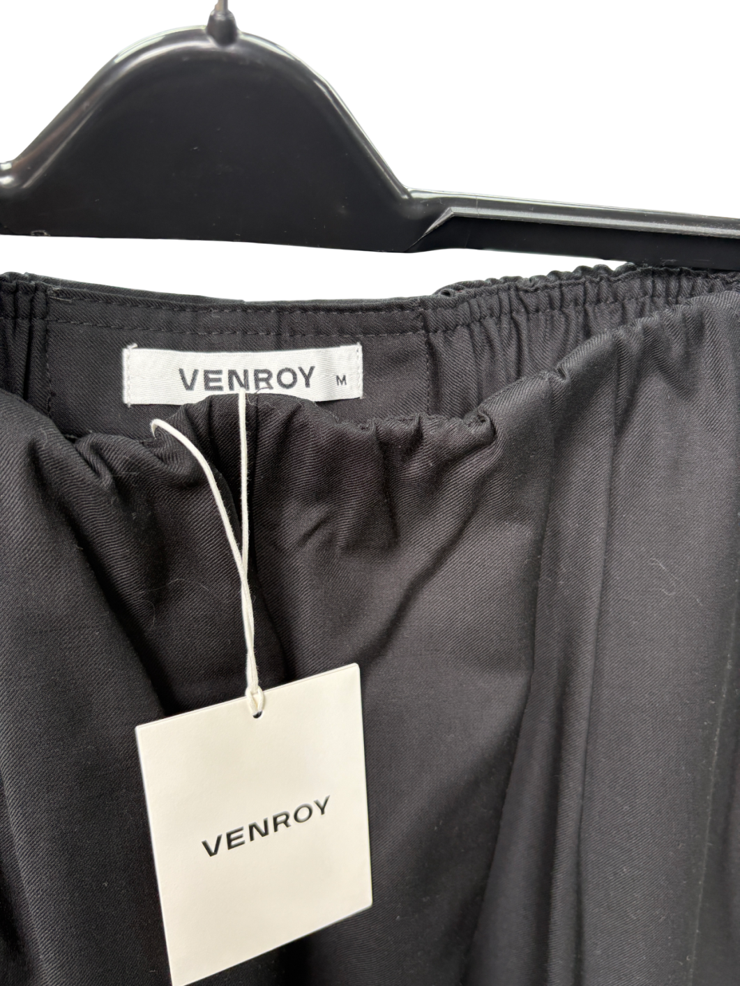 Venroy Black Relaxed Wool Trousers UK M