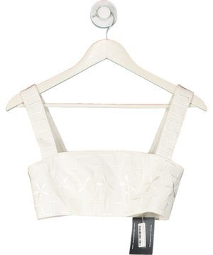 Isobel Badin White Flowers Forever Embroidered Crop UK 6