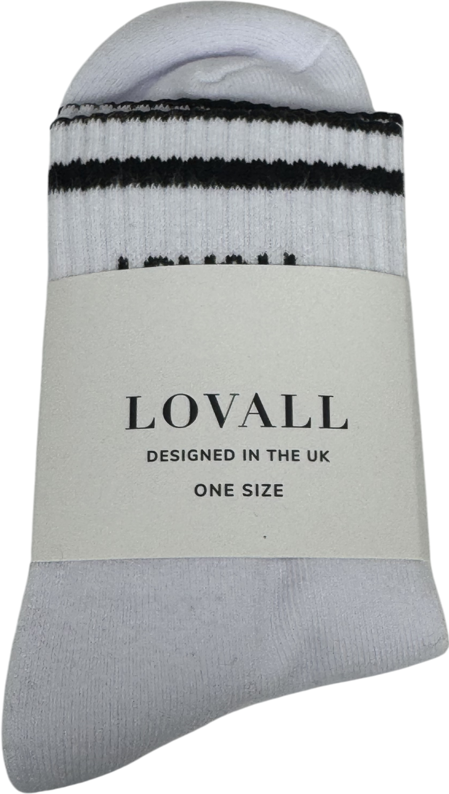 Lovall White Ribbed Sports Socks One Size