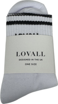 Lovall White Ribbed Sports Socks One Size