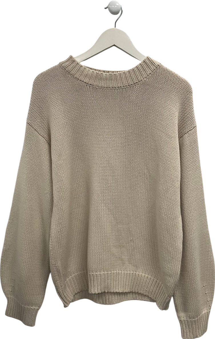 White Fox Beige Winters Chill Sweater In Oat UK L/XL