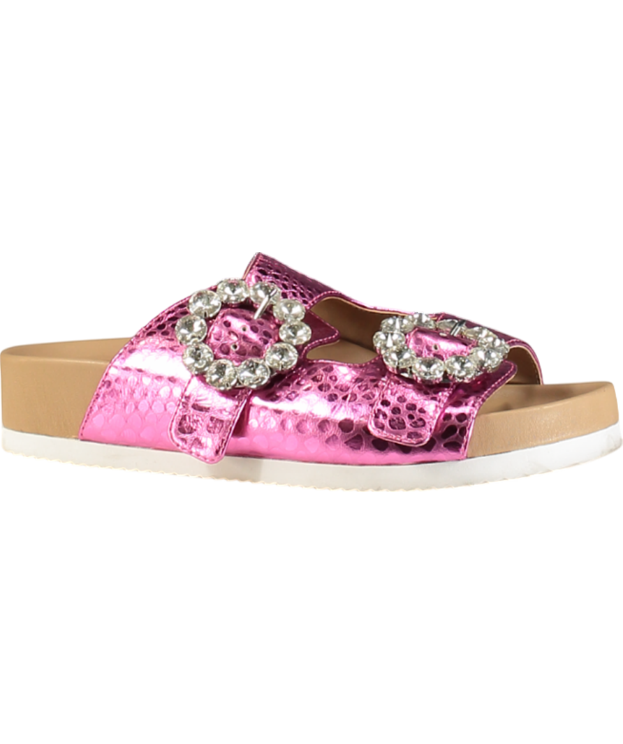 Kurt Geiger Pink Marlo Crystal Croc-print Sandals UK 4 EU 37 👠