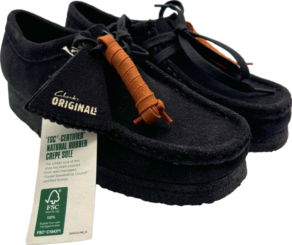 Clarks Originals Black Suede Wallabee Loafers UK 5