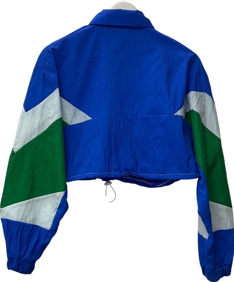 pep threads Blue Vintage Cropped Quarter Zip Jacket UK S