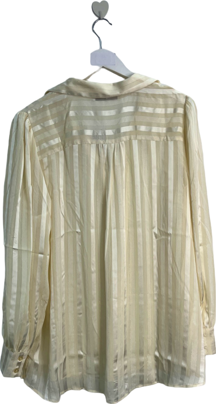 V by Very Cream Striped Long Sleeve Blouse UK 20