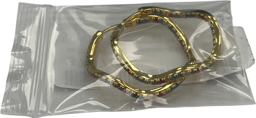 sif jakobs Ellera Waves Yellow Gold With Mutli-coloured Zirconi Earrings