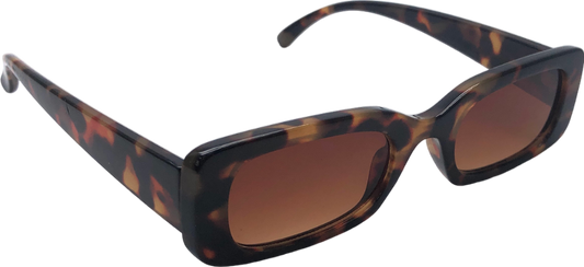 Brown Rectangular Tortoishell Sunglasses