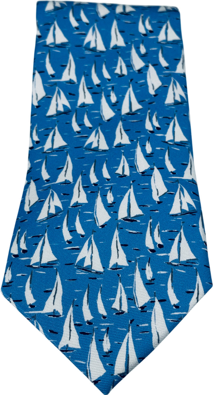 BROOKS BROTHERS Sky Blue Sailing Print Neck Tie One Size