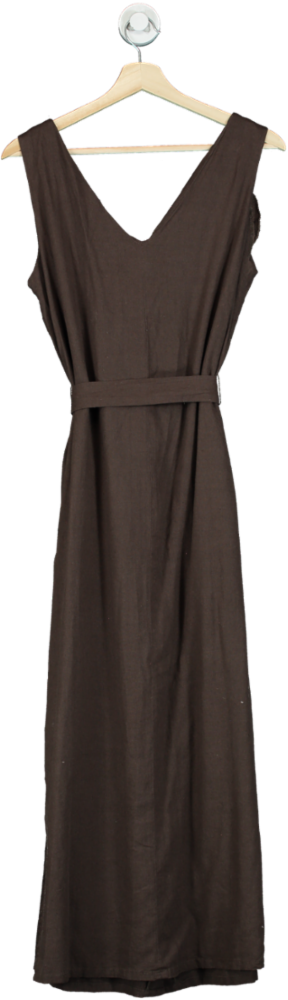 Threadbare Chocolate Brown Ladies Button Midi Dress Lucy UK 12