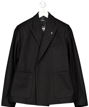 Represent Black Double Breasted Wool Blend Jacket UK XS