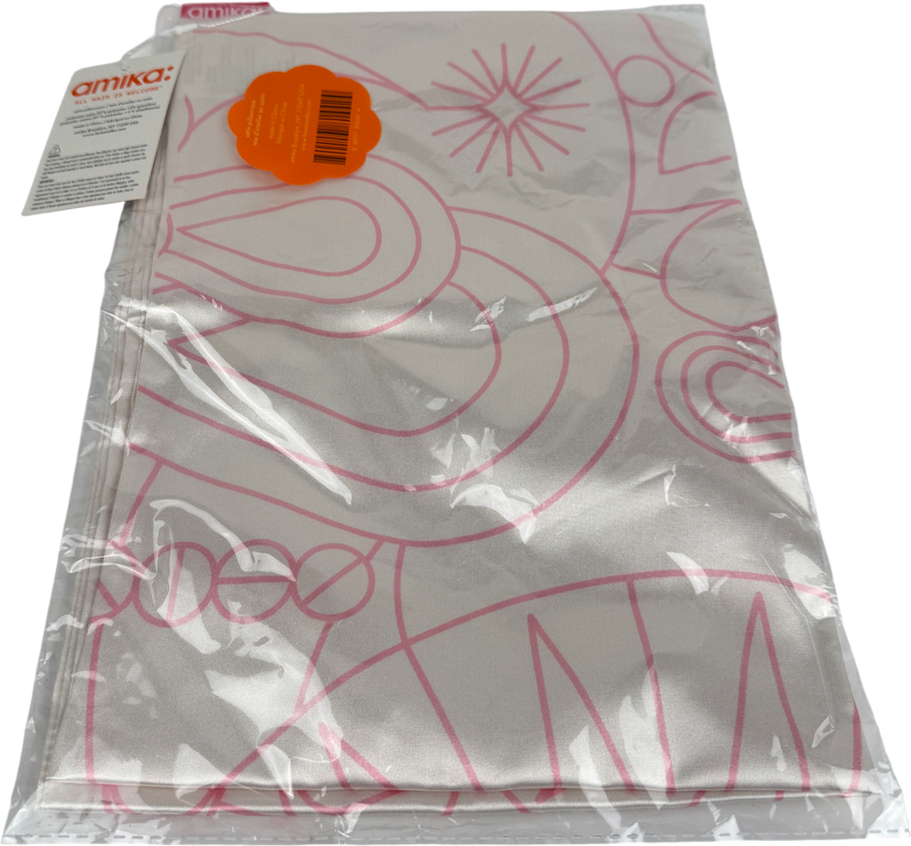 Amika Cream White And Pink Abstract Pillow Case One Size