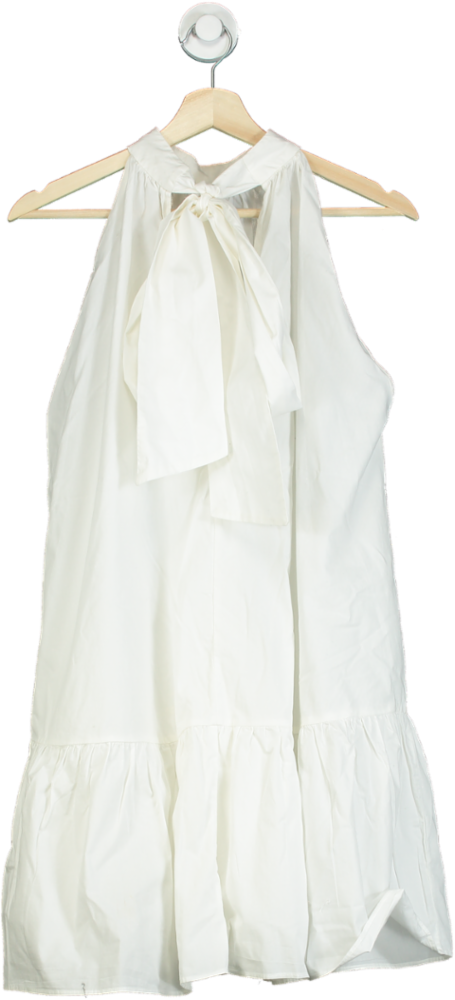 & Other Stories White Halterneck Dress With Tie Detail UK XS