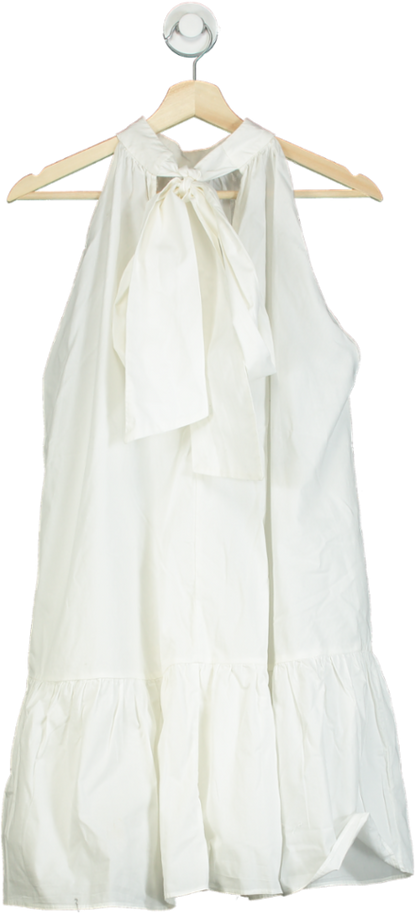 & Other Stories White Halterneck Dress With Tie Detail UK XS