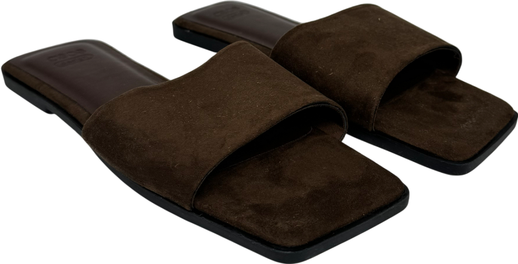 ASOS Brown Ig Square Toe Flat Mule Sandals In Chocolate UK 7 EU 40 👠