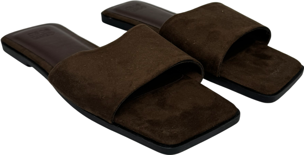 ASOS Brown Ig Square Toe Flat Mule Sandals In Chocolate UK 7 EU 40 👠