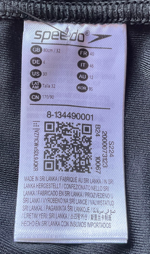 Speedo Black Shape  Bottom UK 12