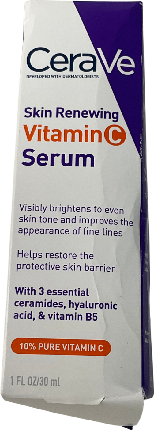 Cerave Renewing 10% Pure Vitamin C Serum With Ceramides For Brighter & Smoother Skin 30ml