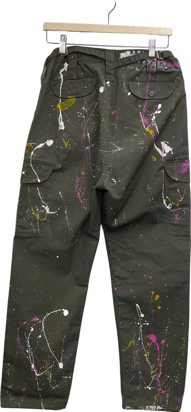 Green Graffiti Cargo Trousersv W34