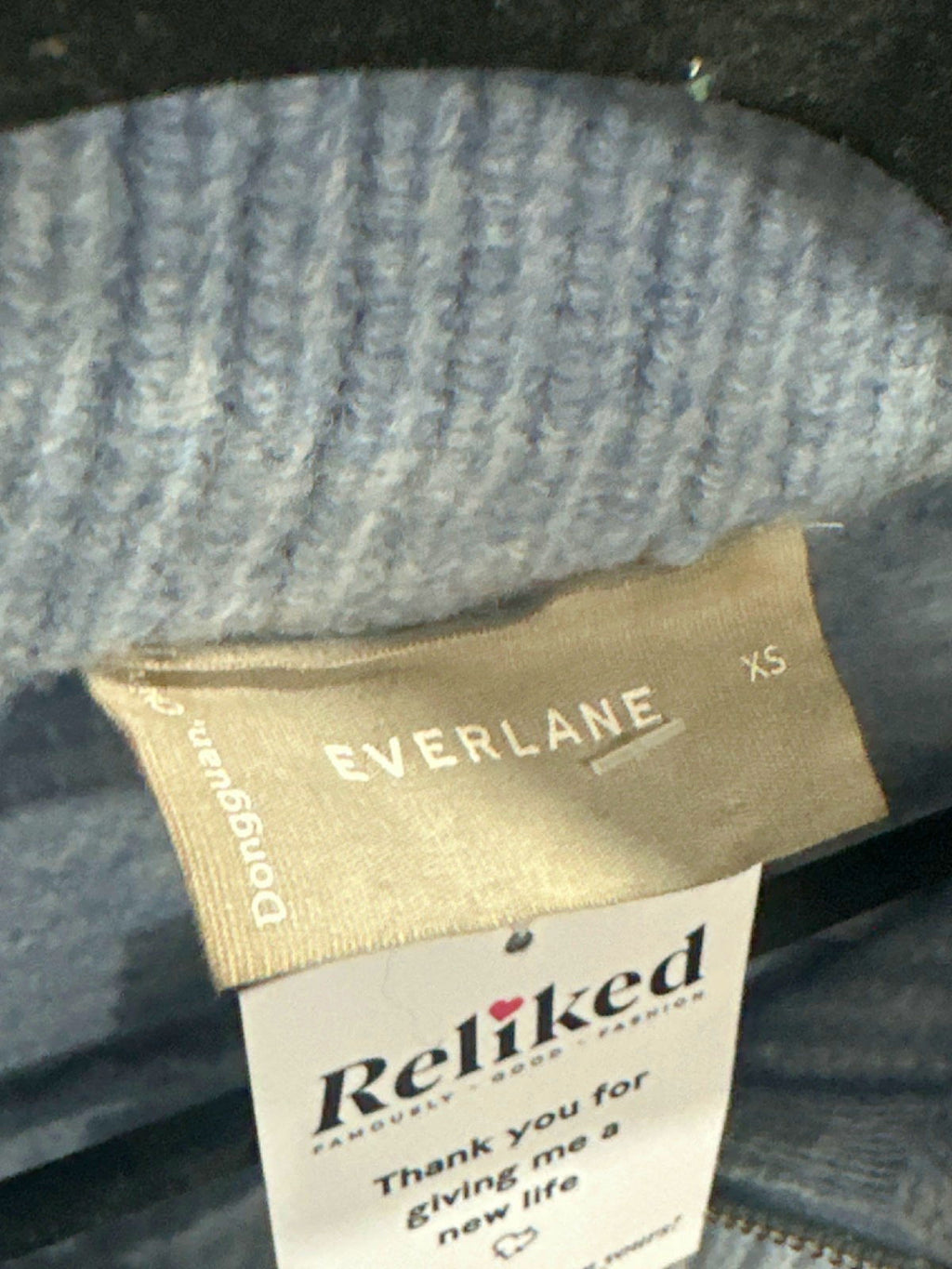 Everlane Blue Half-Zip Jumper UK XS