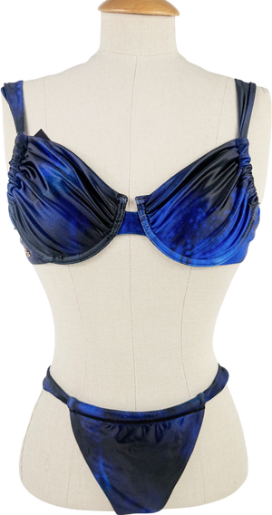 Sydney lane Blue Hughes Underwire Bikini Neptune Print UK S