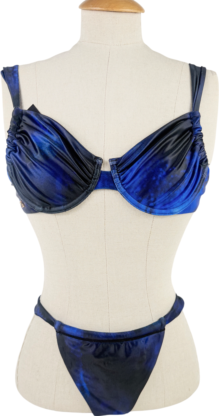 Sydney lane Blue Hughes Underwire Bikini Neptune Print UK S