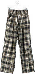 MENTO Black and Beige Plaid Trousers F