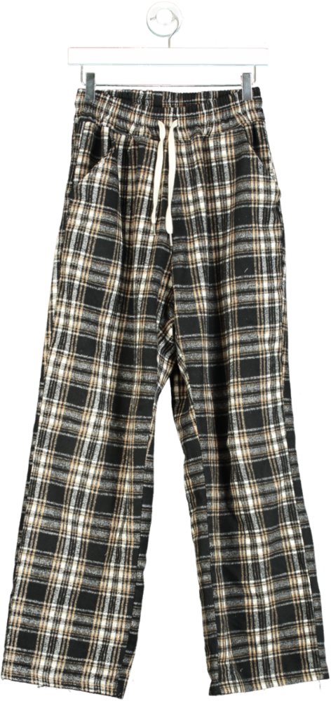 MENTO Black and Beige Plaid Trousers F