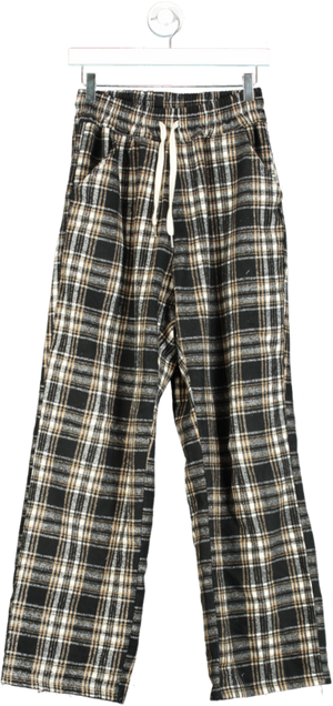 MENTO Black and Beige Plaid Trousers F
