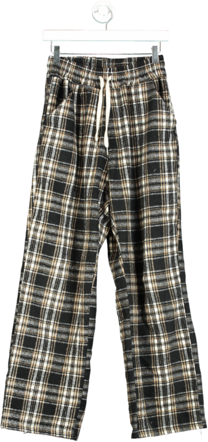 MENTO Black and Beige Plaid Trousers F