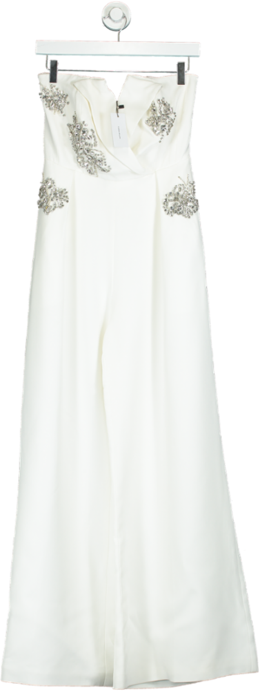 Karen Millen White Strapless Jumpsuit UK 6