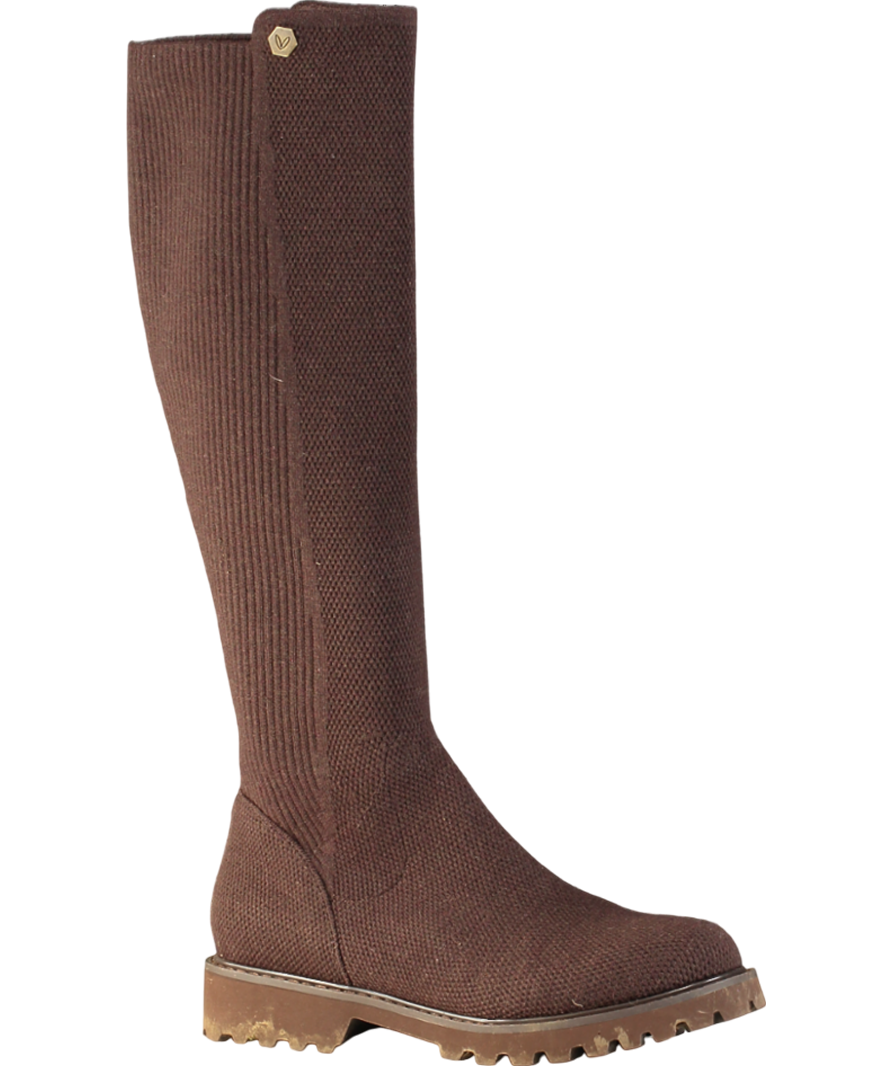 vivaia Brown Square-toe Water Repellent Wool Knee-high Boots UK 4 EU 37 👠