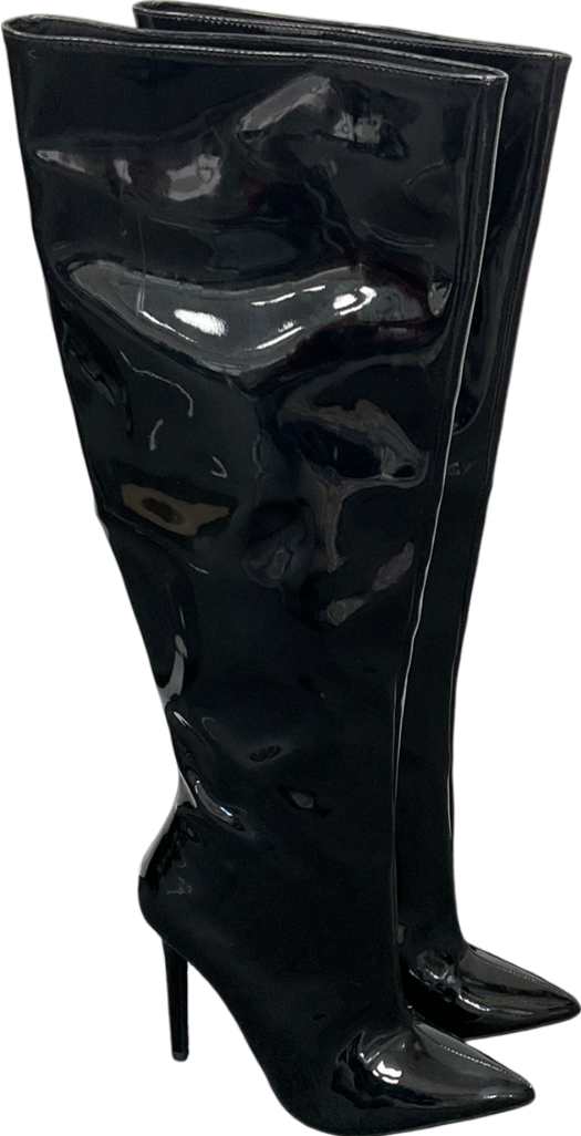 ASOS Black Patent Knee High Boots UK 6 EU 39 👠