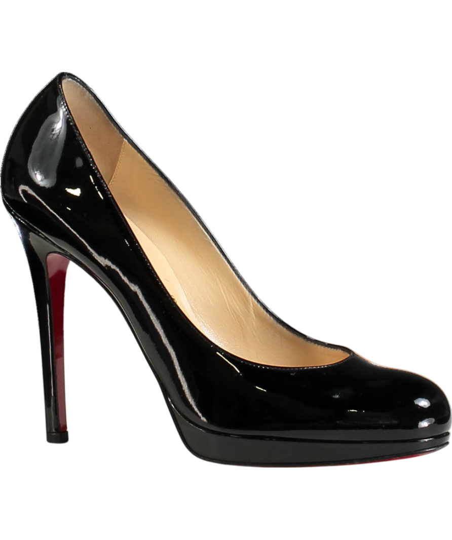 Christian Louboutin Patent Leather Platform Pumps Black 100mm UK 4 EU 37 👠