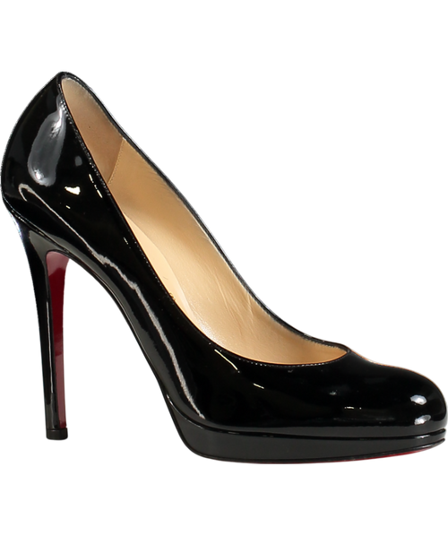 Christian Louboutin Patent Leather Platform Pumps Black 100mm UK 4 EU 37 👠