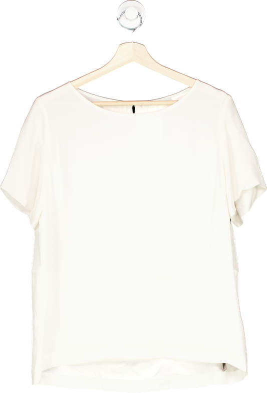 Uterque White Short Sleeve Blouse M