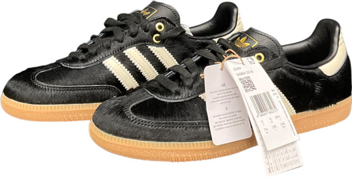adidas Samba Og Trainers Pony Hair Effect Core Black Cream White Gum UK 6 EU 39 👠