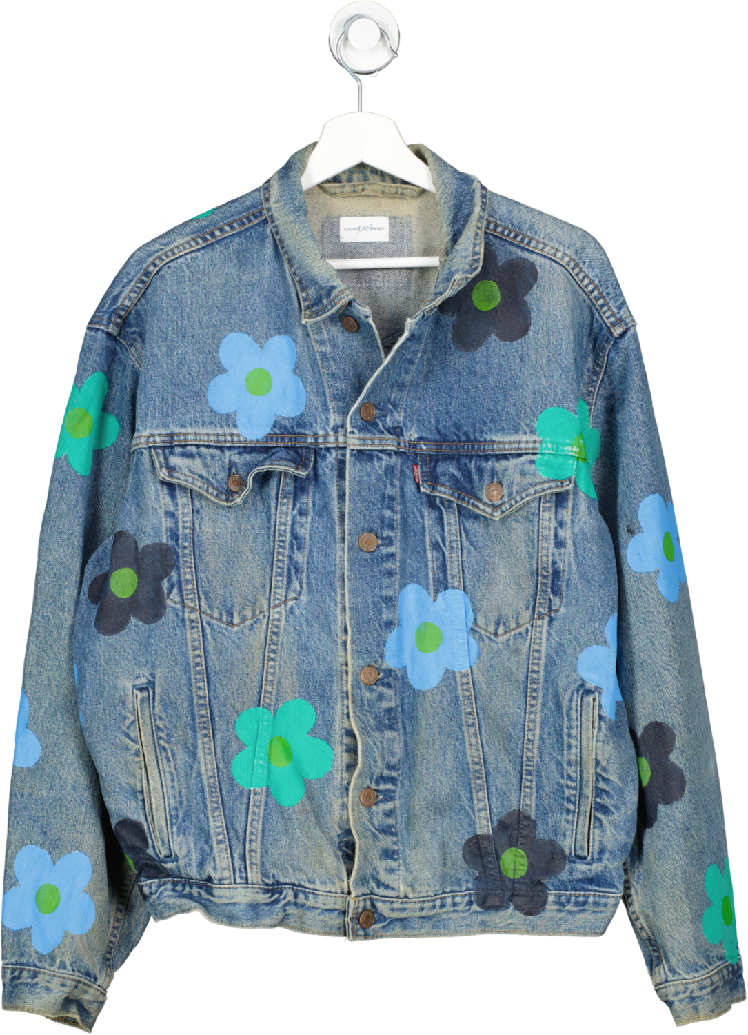 Free People Blue With The Paige Flowers Jacket UK M