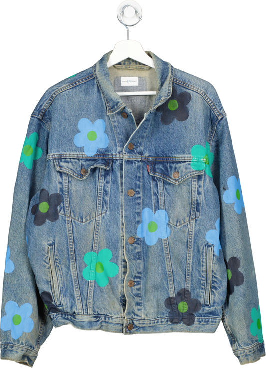 Free People Blue With The Paige Flowers Jacket UK M