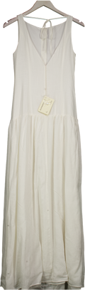 PEPPERMAYO White Meggie Linen Maxi Dress UK 10