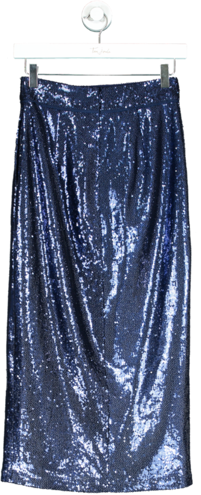 REISS Blue Dakota Sequin Pencil Skirt UK 6