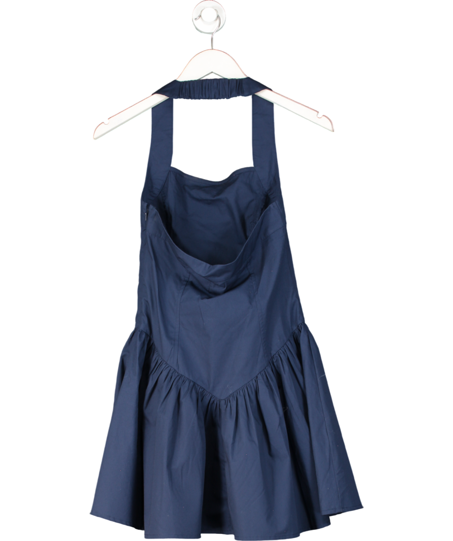 ASOS Blue Halter Ruffle Hem Mini Dress UK 6
