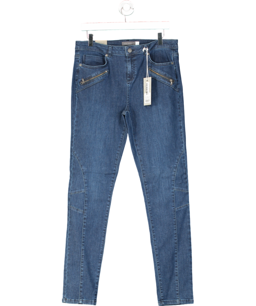 Mint Velvet Blue Darby Biker Skinny Jeans - Long Length UK 14