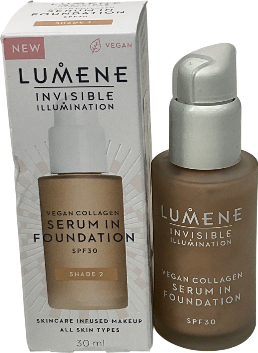 Lumene Invisible Illumination Spf30 Vegan Collagen Serum In Foundation 2 30ml